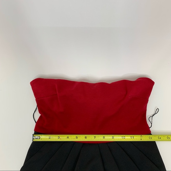 As U Wish Red & Black Exposed Zipper Back Belted Dress With Pockets Size Small - Picture 14 of 15